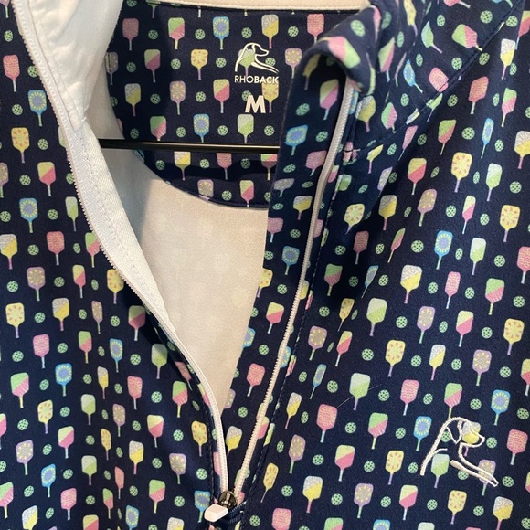 Rhoback Women’s Quarter Zip QZip Pickle Ball Pattern Rare Size M - Picture 7 of 8